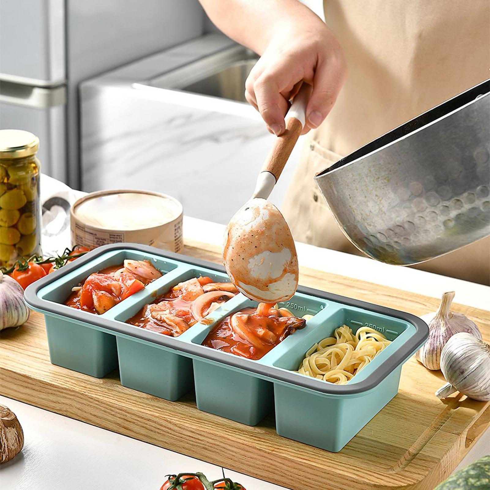 Meal Prep Template - Cetakan Baki Es Silikon dengan Tutup