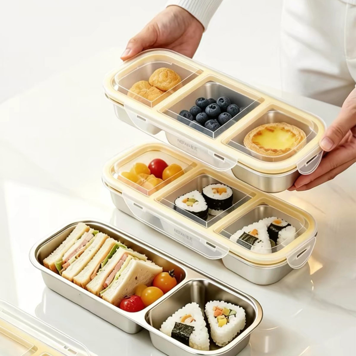 Stainless Bento Box - Wadah penyimpanan makanan dari baja tahan