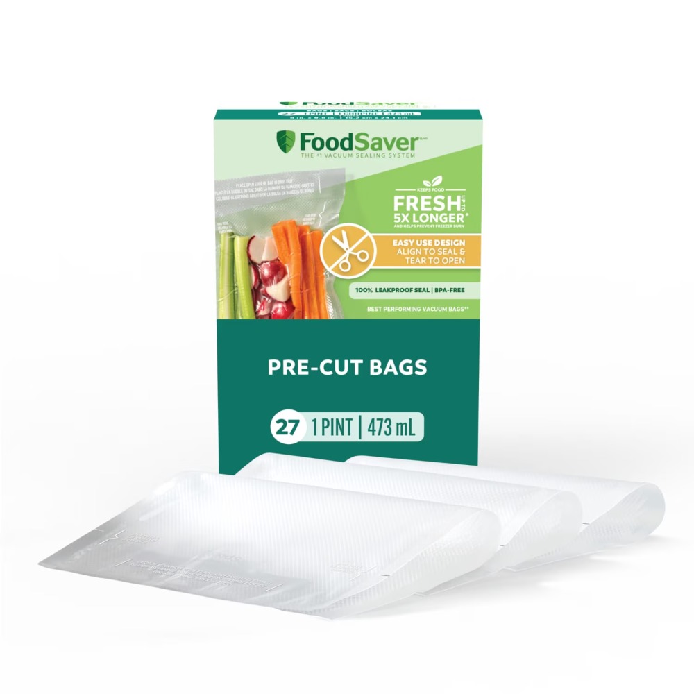 Meal Prep Freezer - Kantong Vakum FoodSaver Pint, 27 Buah