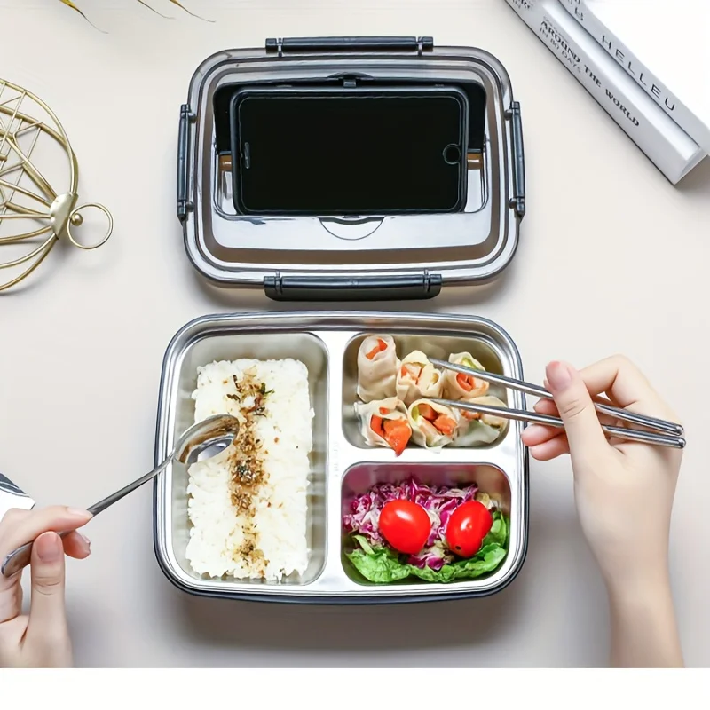 Stainless Bento Box - Wadah Bento Mudah Dibersihkan Untuk Pelajar