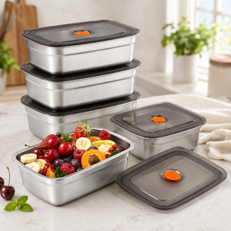 Meal Prep Freezer - Kotak Bento Stainless Steel Kapasitas Besar,