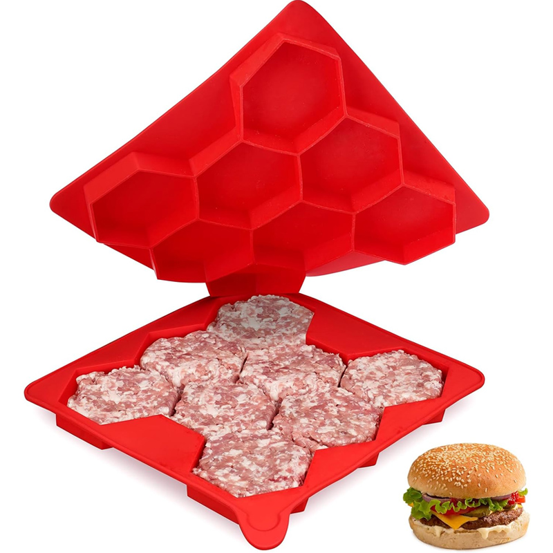 Meal Prep Freezer - Cetakan Hamburger Silikon 8 Lubang Anti