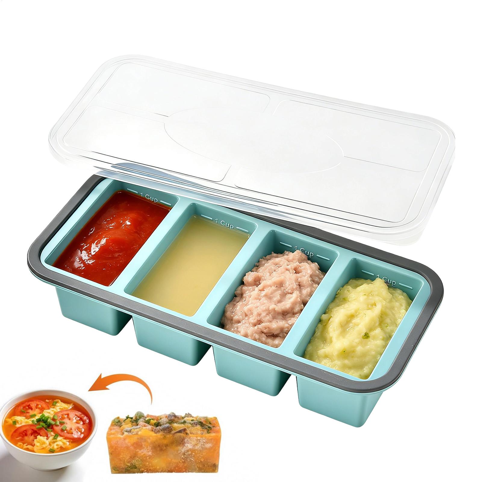 Cetakan Baki Es Silikon dengan - Meal Prep Template ulasan dan harga