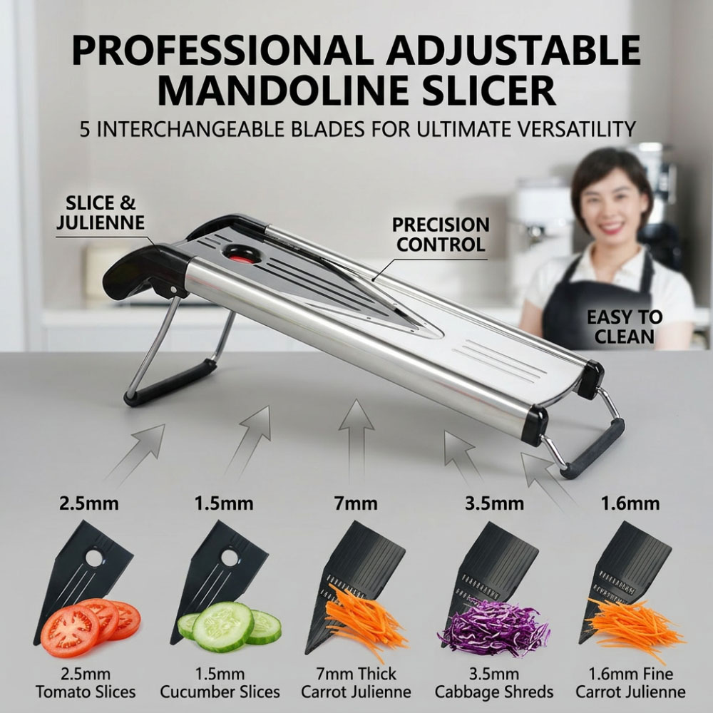Pemotong Mandolin Baja Tahan K - Mandoline Slicer Guard ulasan dan harga