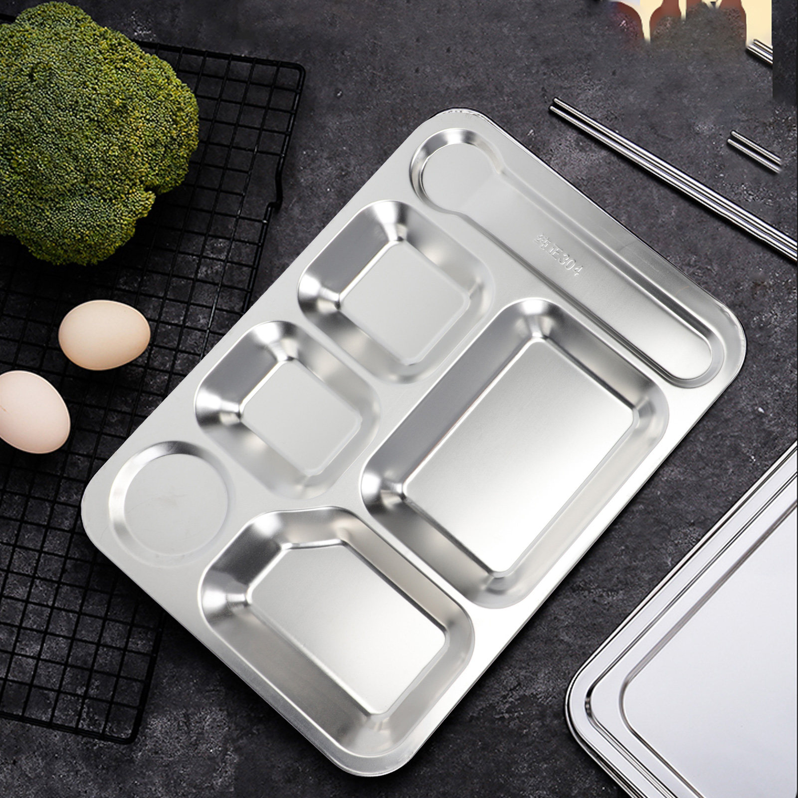 1pc Nampan Makan Stainless Ste - Stainless Bento Box ulasan dan harga