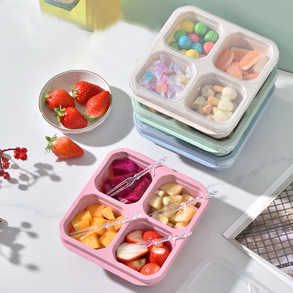 1 Buah Wadah Makanan 4 Kompart - Meal Prep Recipes ulasan dan harga