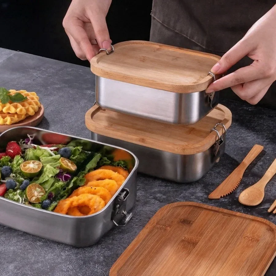 Kotak Makan Siang Tutup Bambu  - Stainless Bento Box ulasan dan harga