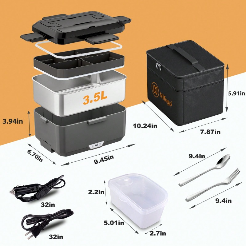 Kotak Makan Listrik Pemanas Ga - Stainless Bento Box ulasan dan harga